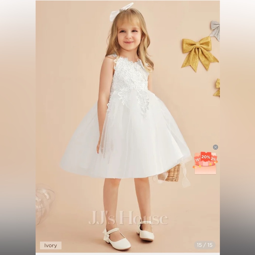 JJ’s House ivory lace flower girl gown NWT